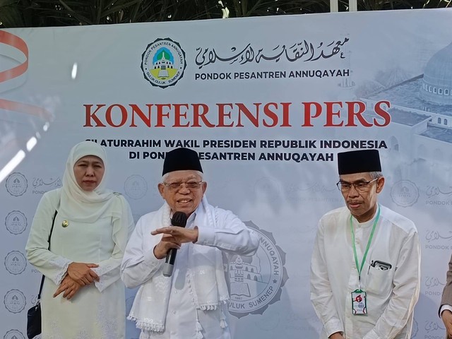 Wakil Presiden Republik Indonesia, KH. Ma'ruf Amin di Ponpes Annuqayah, Sumenep, Jawa Timur, Rabu (9/8). Foto: Zamachsyari/kumparan