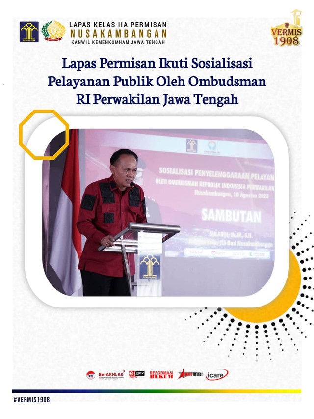 Lapas Permisan Ikuti Sosialisasi Pelayanan Publik Oleh Ombudsman RI