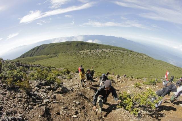 Kawasan lereng menuju puncak Gunung Dempo Pagar Alam, (foto: Shelter Dempo)