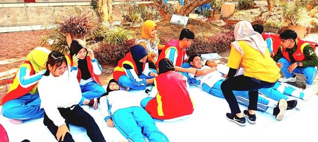 Kegiatan Satuan Pendidikan Aman Bencana (SPAB) di SMAN 1 Kota Probolinggo. Foto-foto: Humas Sekber Relawan Penanggulangan Bencana (SRPB) Jawa Timur