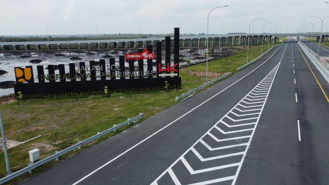 Pintu masuk Tol Prabumulih dari Indralaya, Foto : Hutama Karya