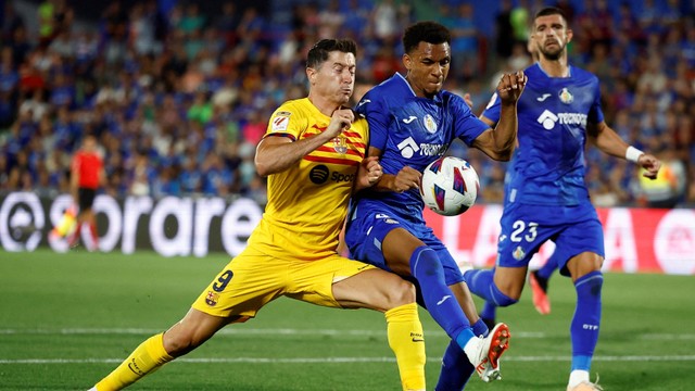 Getafe vs Barcelona dalam pekan perdana Liga Spanyol 2023/24 di Coliseum Alfonso Perez, Senin (14/8) dini hari WIB. Foto: REUTERS/Juan Medina