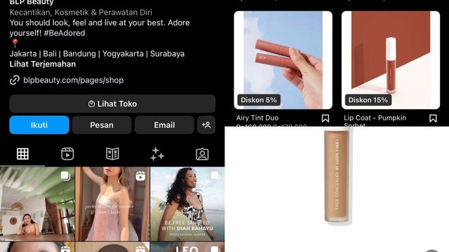 instagram shop, foto : tangkapan layar