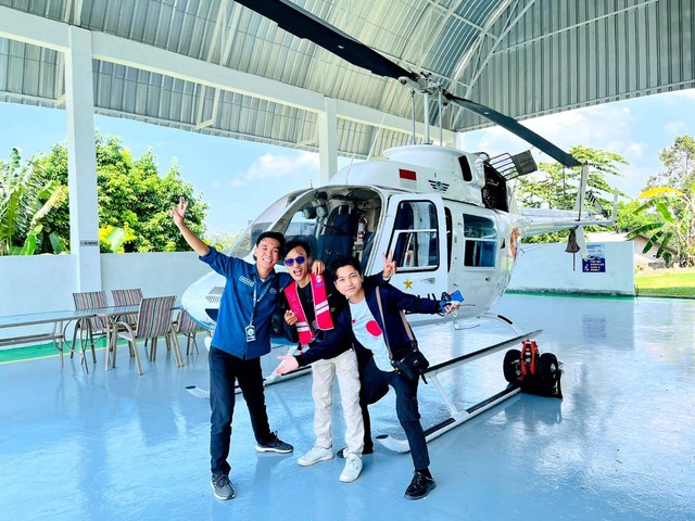 Wisata keliling Kota Bandar Lampung dengan helikopter, Sabtu (12/8/2023) | Foto: Roza Hariqo/Lampung Geh