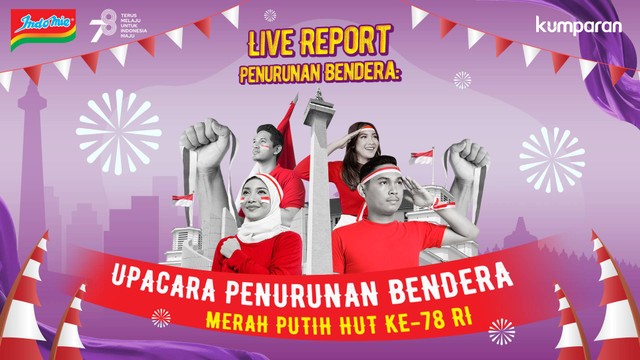 Live report Upacara Penurunan Bendera Merah Putih HUT RI ke-78 RI. Foto: Dok. kumparan