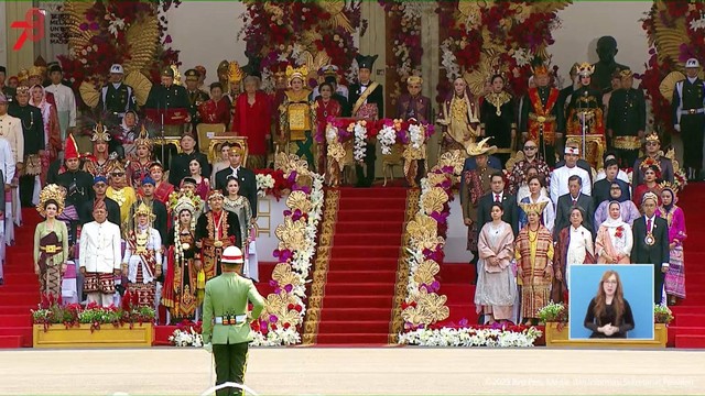 Suasana Upacara HUT ke-78 RI di Istana Merdeka, Jakarta, Kamis (17/8/2023). Foto: Youtube/Sekretariat Presiden