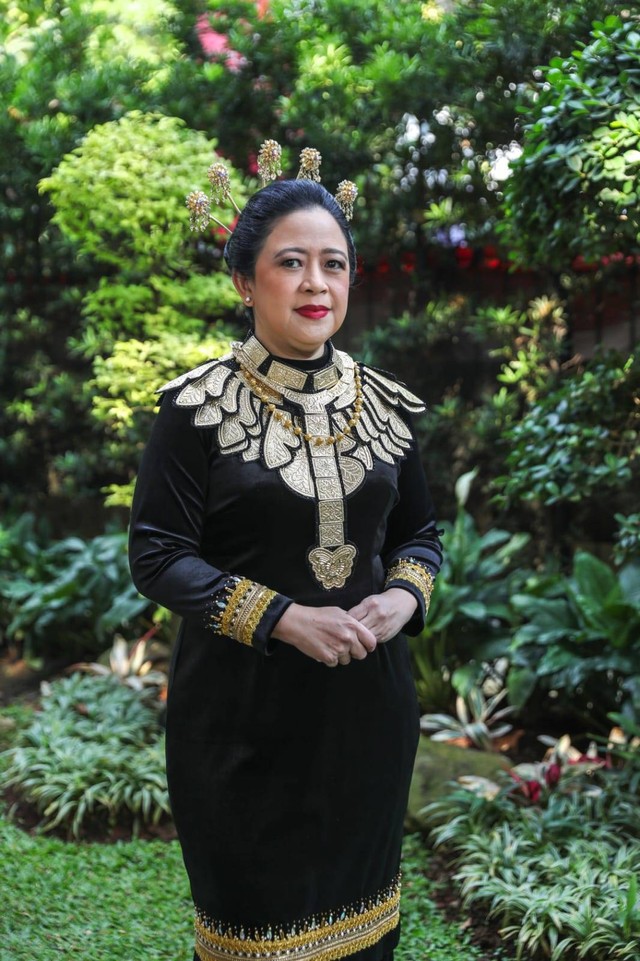 Ketua DPR Puan Maharani sebelum mengikuti Upacara HUT ke-78 RI di Istana Merdeka, Kamis (17/8/2023). Foto: Dok. PDIP