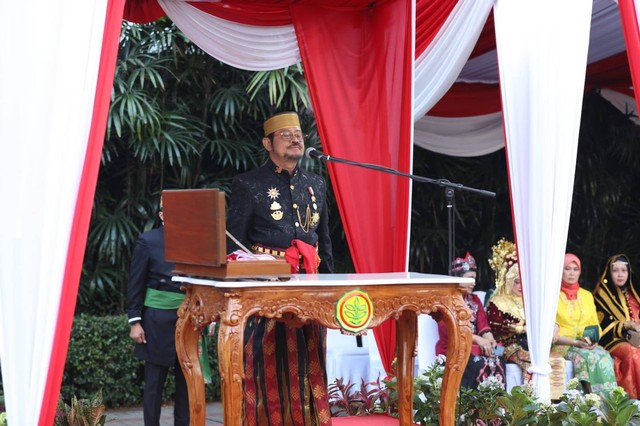 Menteri Pertanian Syahrul Yasin Limpo memimpin HUT Kemerdekaan RI ke-78 di Kantor Pusat Kementerian Pertanian, Jakarta, Kamis (17/8/2023). Foto: Kementan