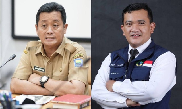 Plh Wali Kota Bandung, Ema Sumarna (Kiri) dan Asisten Daerah Bidang Pemerintahan dan Kesejahteraan Rakyat Setda Jabar, Dedi Supandi (Kanan). Foto : Istimewa