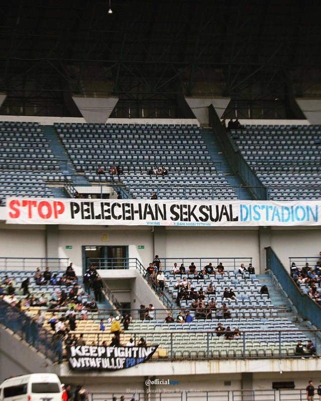 Kampanye Stop Pelecehan Seksual di Stadion oleh Viking Girls. Foto: Dok. Risna Juliawati, Viking Girls