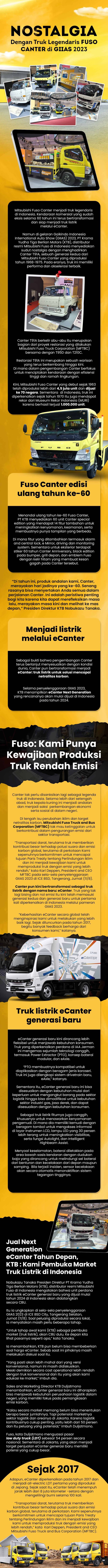 Mitsubishi Fuso hadir di GIIAS 2023 dengan menampilkan perjalanan truk legendaris Canter. Foto: kumparan