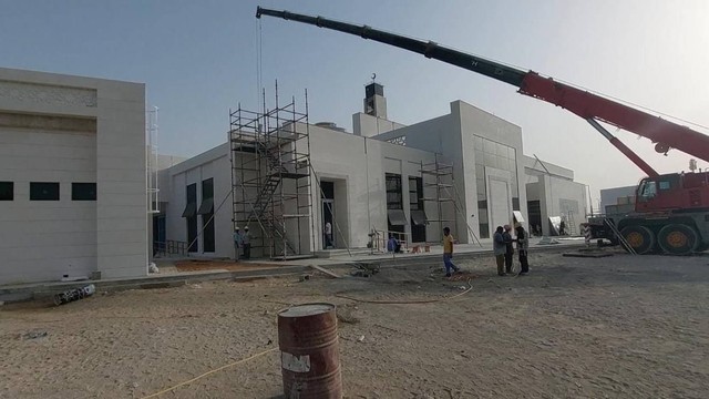 Proses pembangunan Masjid Joko Widodo di Abu Dhabi, Uni Emirat Arab. Foto: Dok. KBRI Abu Dhabi 