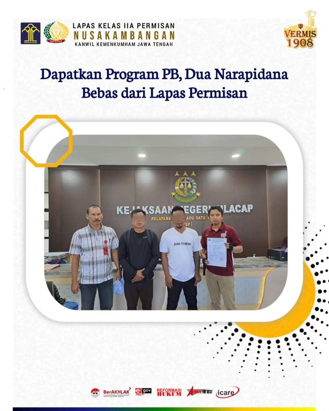 Dapatkan Program PB, Dua Narapidana Bebas dari Lapas Permisan