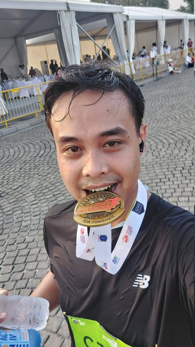 Peserta Jakarta Half Marathon 10K, Aditius. Foto: Dok. Pribadi