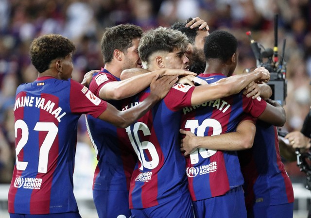 Laga Barcelona vs Cadiz di Liga Spanyol. Foto: Pool via REUTERS/Christian Bruna