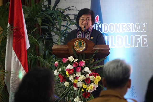 Menteri Lingkungan Hidup dan Kehutanan Republik Indonesia, Siti Nurbaya Bakar menghadiri acara Forum Group Discussion Penemuan Spesies Baru Tumbuhan dan Satwa Liar di Kementerian LHK, Jakarta, Senin (21/8). Foto: Iqbal Firdaus/kumparan