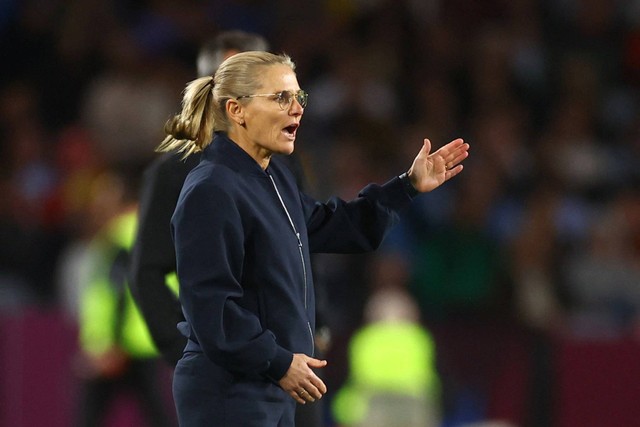 Pelatih Timnas Wanita Inggris Sarina Wiegman saat final Piala Dunia Wanita 2023. Foto: Hannah McKay/REUTERS