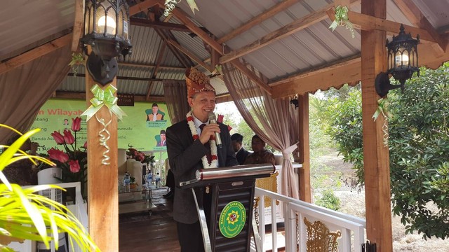 Hakim Agung Kamar Agama Mahkamah Agung RI, DR Edi Riadi dalam diskusi hukum waris di Mahkamah Syariyah (MS) Jantho, Aceh Besar. Foto: Habil Razali/acehkini