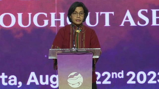 Menteri Keuangan Sri Mulyani dalam ASEAN Finance Ministers and Bank Governors Meeting and Related Meetings di Hotel Mulia, Selasa (22/8). Foto: Ave Airiza Gunanto/kumparan