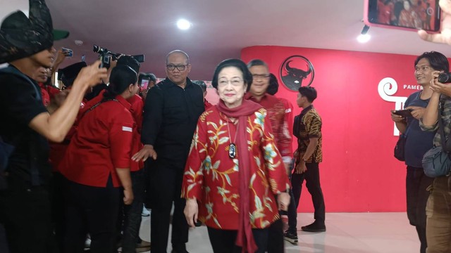 Ketua Umum PDI Perjuangan Megawati Soekarnoputri di kantor DPD PDI Perjuangan DIY di Jalan Tentara Rakyat Mataram, Jetis, Kota Yogyakarta, Selasa (22/8/2023). Foto: Arfiansyah Panji/kumparan