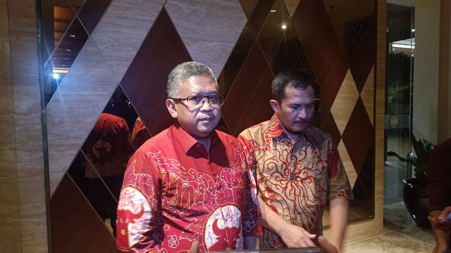 Sekjen PDI Perjuangan, Hasto Kristiyanto, di Sleman, Selasa (22/8/2023). Foto: Arfiansyah Panji Purnandaru/kumparan