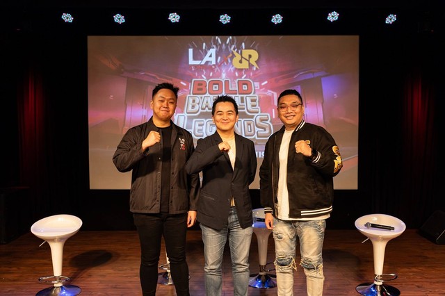 CEO RRQ, Adrian Paulin (tengah), dalam konferensi pers Bold Battle of Legends 2023 di Djakarta Theater, Jakarta, (21/8/2023). Foto: Dok. Bold Battle of Legends