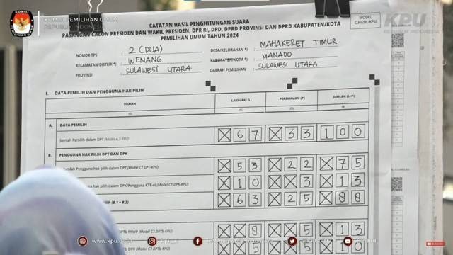 Simulasi perhitungan suara Pemilu 2024 yang dilaksanakan oleh KPU Manado beberapa waktu lalu.