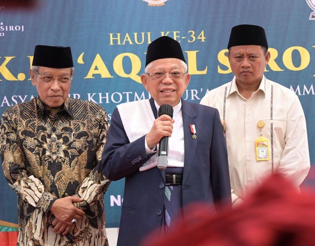 Said Aqil Siroj, Ma'ruf Amin, Uu Ruzhanul Ulum. Dok: BPMI Setwapres