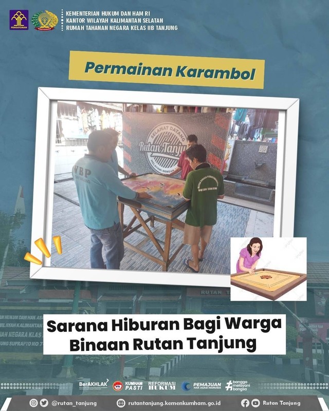 Permainan Karambol Salah Satu Hiburan Bagi Warga Binaan Rutan Tanjung