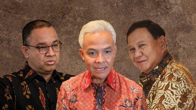 Anies Baswedan, Ganjar Pranowo dan Prabowo Subianto.
 Foto: kumparan