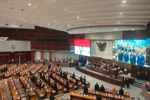 DPR RI gelar Rapat Paripurna Khusus dan Rapat Paripurna ke-4 Masa Sidang I Tahun 2023-2024, Selasa (29/8/2023). Foto: Zamachsyari/kumparan