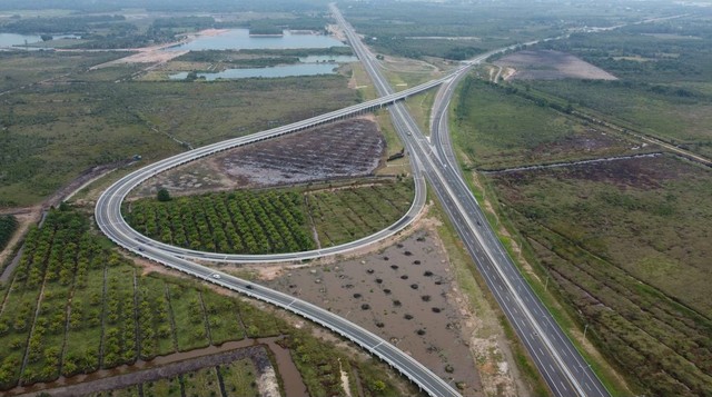 Penampakan udara Tol Indralaya-Prabumulih. (ist)