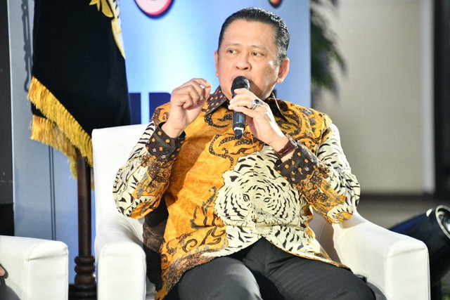 Bambang Soesatyo di Podcast Akbar Faizal Uncensored Spesial HUT ke-78 MPR RI. Foto: Dok. Istimewa