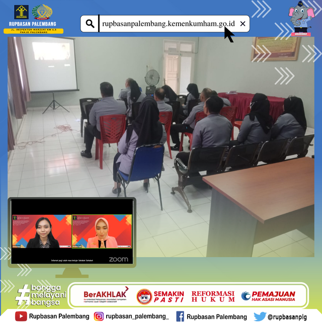 Jajaran Rupbasan Palembang Ikuti Webinar Strategi Komunikasi Efektif