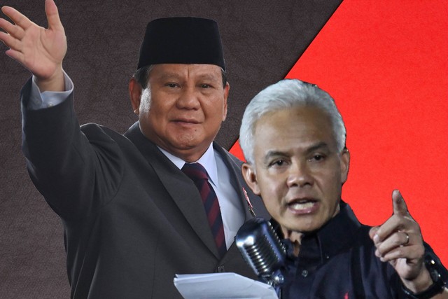 Prabowo Subianto vs Ganjar Pranowo. Foto: Antara dan kumparan