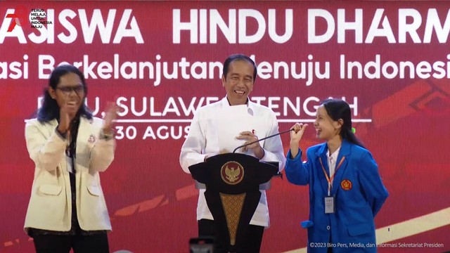 Presiden Jokowi saat Pembukaan Mahasabha XIII KMHDI 2023 di Palu, Rabu (30/8/2023). Foto: Youtube/Sekretariat Presiden