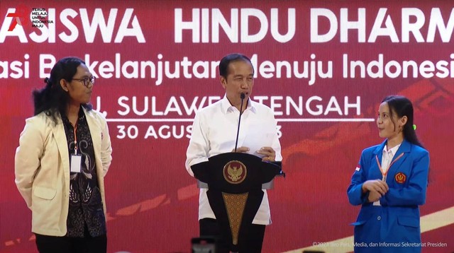 Presiden Jokowi saat Pembukaan Mahasabha XIII KMHDI 2023 di Palu, Rabu (30/8/2023). Foto: Youtube/Sekretariat Presiden