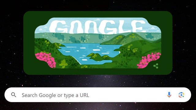 Danau Toba jadi Google Doodle hari ini, Kamis (31/8), mejeng di laman mesin pencari Google. Foto: Screenshot Google/kumparan