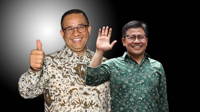 Kolase foto Bacapres Anies Baswedan dan Ketua Umum PKB Muhaimin Iskandar. Foto: Antara dan kumparan