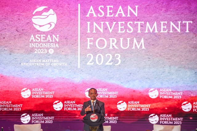 Menteri Investasi/Kepala Badan Koordinasi Penanaman Modal (BKPM) Bahlil Lahadalia di ASEAN Investment Forum 2023, Sabtu (2/9/2023). Foto: ASEAN-BAC