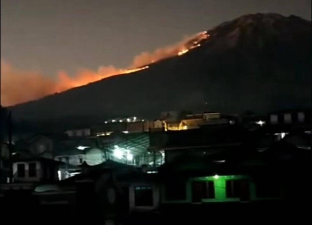 Kebakaran di Gunung Sumbing. Foto: istimewa