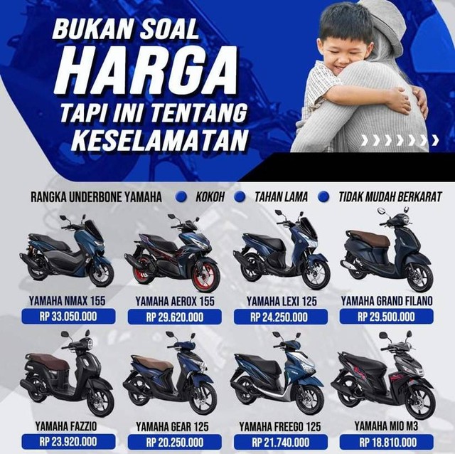 Iklan Yamaha diduga dari salah satu diler yang memuat informasi black campaign.  Foto: Istimewa