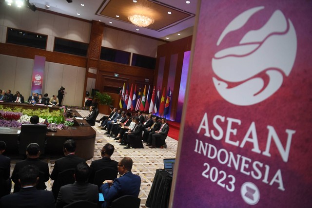 Suasana KTT ke-26 ASEAN-Jepang di Jakarta, Rabu (6/9/2023). Foto: Akbar Nugroho Gumay/ANTARA FOTO