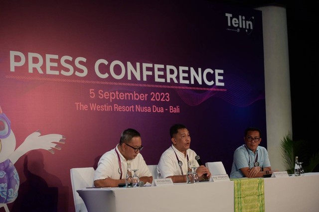 Press conference Bali Annual Telkom International Conference (BATIC) 2023, di The Westin Resort Nusa Dua Bali, Selasa (5/9). Foto: dok. Telkom