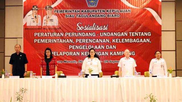 Sosialisasi Peraturan Perundang-undangan tentang Pemerintahan, Perencanaan, Kelembagaan, Pengelolaan dan Pelaporan Keuangan Kampung di Kabupaten Sitaro