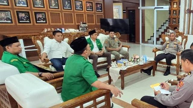 PW GP Ansor Sulawesi Utara saat melakukan audiensi dengan Kapolda Sulut terkait berbagai kegiatan yang akan digelar pada akhir September 2023 mendatang. 