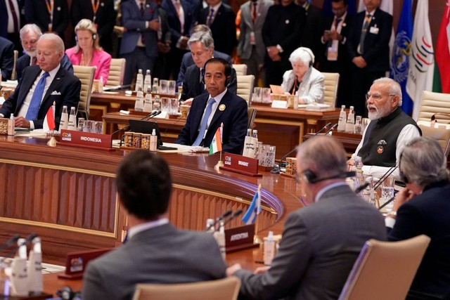 Presiden Jokowi di G20 India di New Delhi. Foto: Reuters/Pool