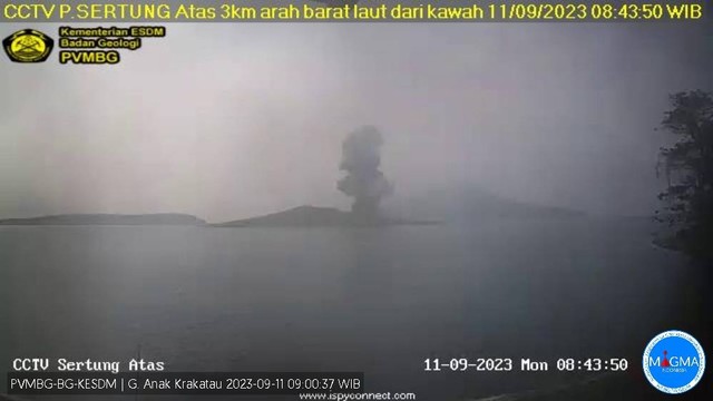Anak Krakatau Senin, 11 September 2023. Foto: Badan Geologi ESDM
