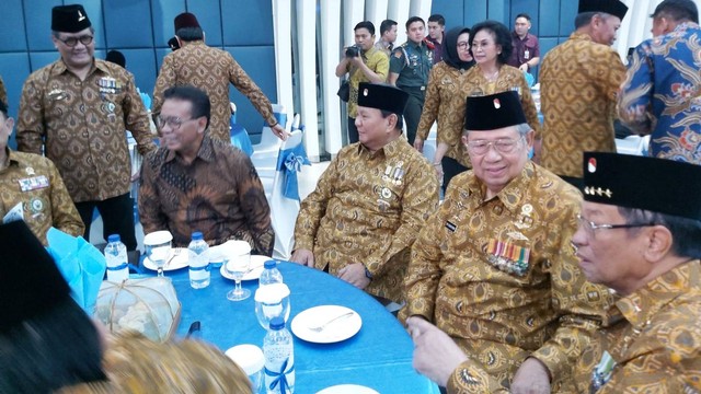 Prabowo Subianto dan SBY menghadiri HUT ke-64 PEPABRI. Foto: Nadia Riso/kumparan