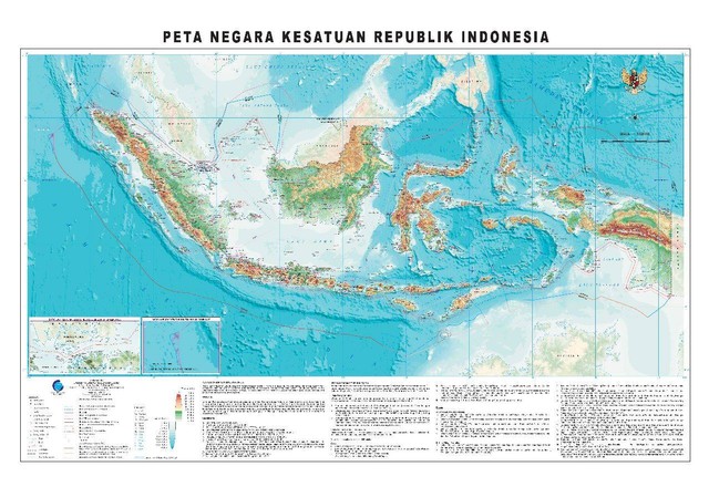 Peta Negara Kesatuan Republik Indonesia merupakan salah satu Informasi Geospasial yang dikeluarkan oleh Badan Informasi geospasial. Sumber: Badan Informasi Geospasial